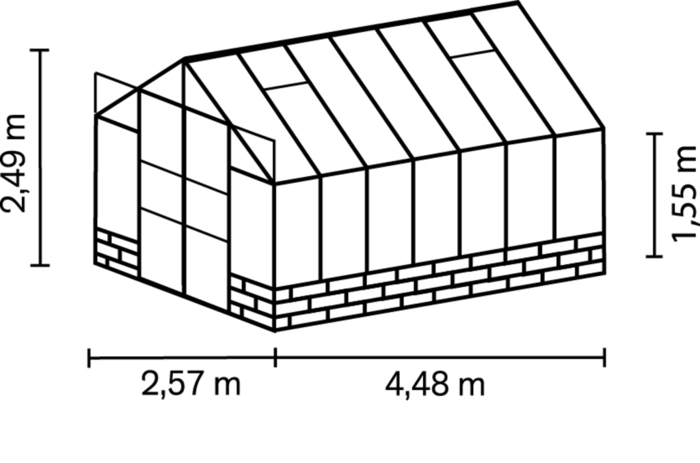 Växthus Cassandra 11500 Svart Glas 11,5 m² Vitavia